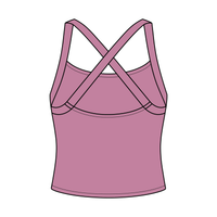 Women's Cross Back Contrast Active Tank 220GSM