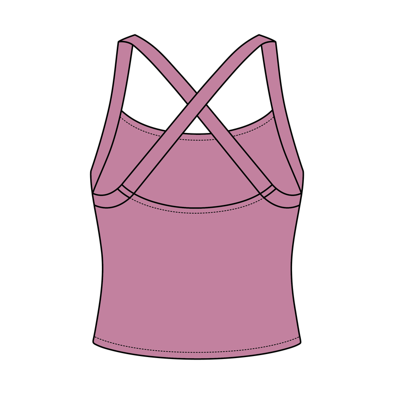 Women's Cross Back Contrast Active Tank 220GSM