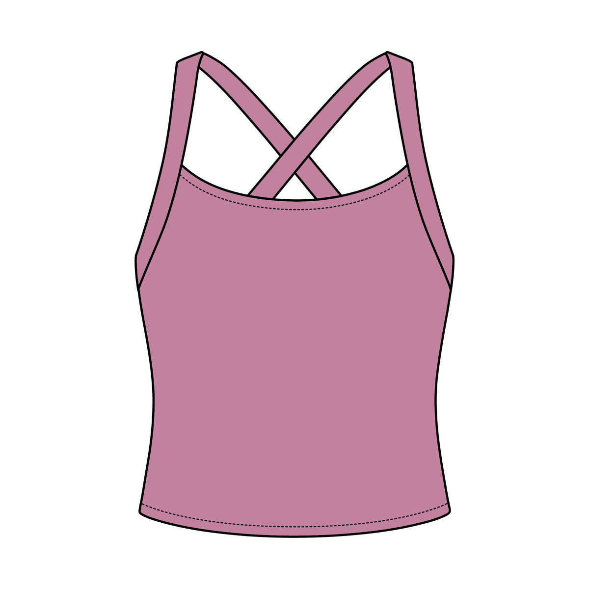 Women's Cross Back Contrast Active Tank 220GSM