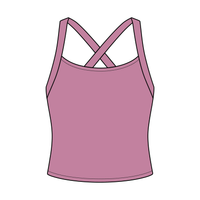 Women's Cross Back Contrast Active Tank 220GSM