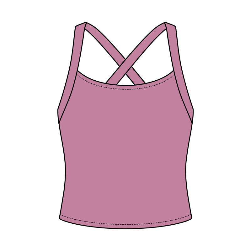 Women's Cross Back Contrast Active Tank 220GSM