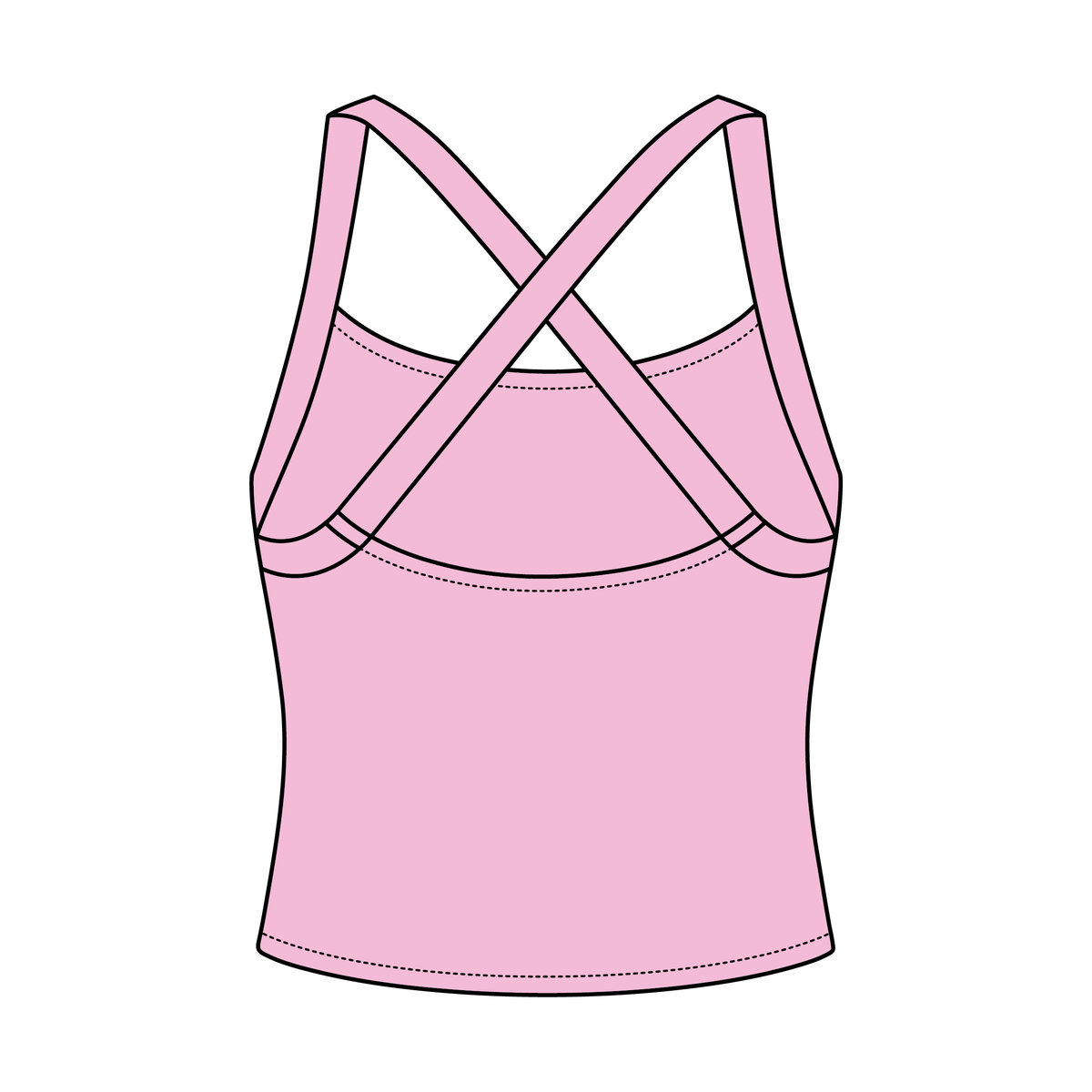 Women's Cross Back Contrast Active Tank 220GSM