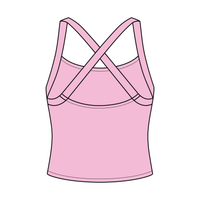 Women's Cross Back Contrast Active Tank 220GSM