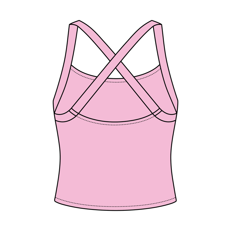 Women's Cross Back Contrast Active Tank 220GSM
