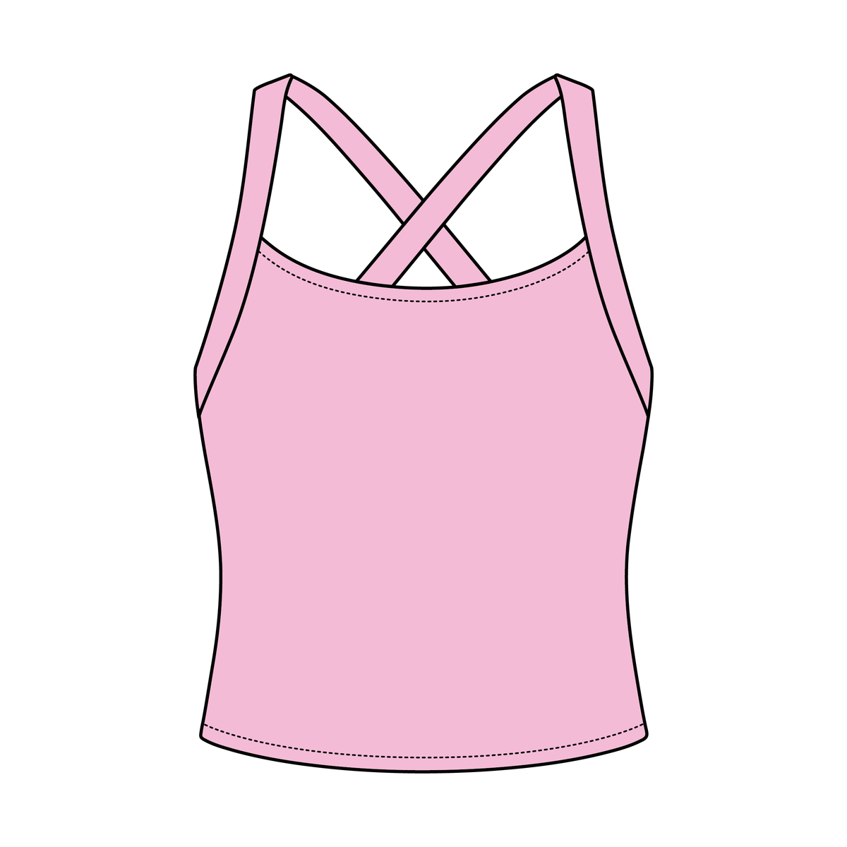 Women's Cross Back Contrast Active Tank 220GSM