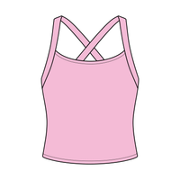 Women's Cross Back Contrast Active Tank 220GSM