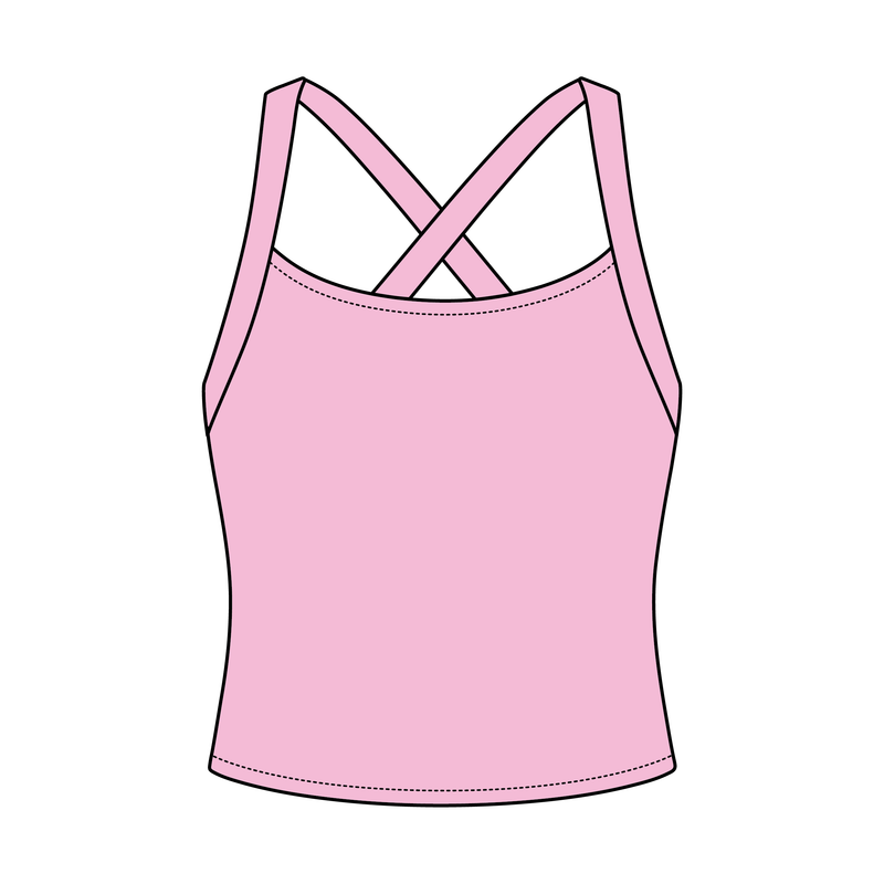 Women's Cross Back Contrast Active Tank 220GSM