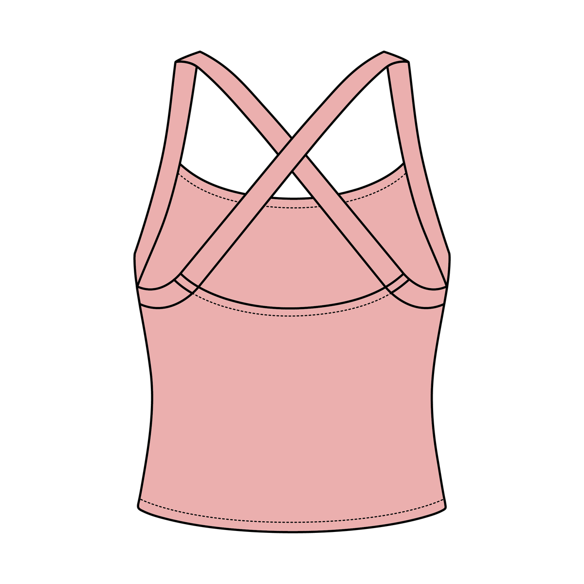 Women's Cross Back Contrast Active Tank 220GSM