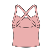 Women's Cross Back Contrast Active Tank 220GSM