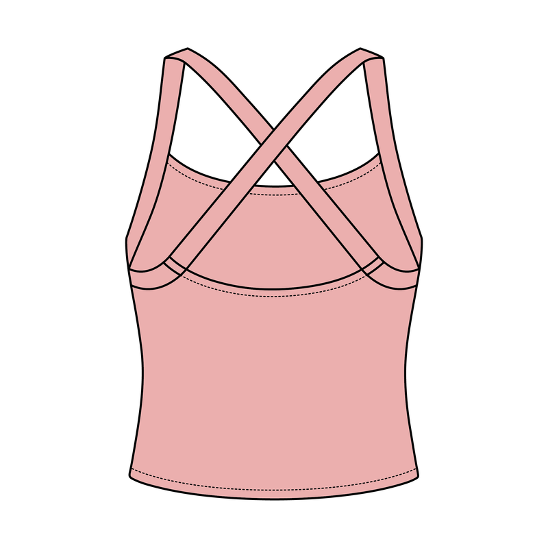 Women's Cross Back Contrast Active Tank 220GSM