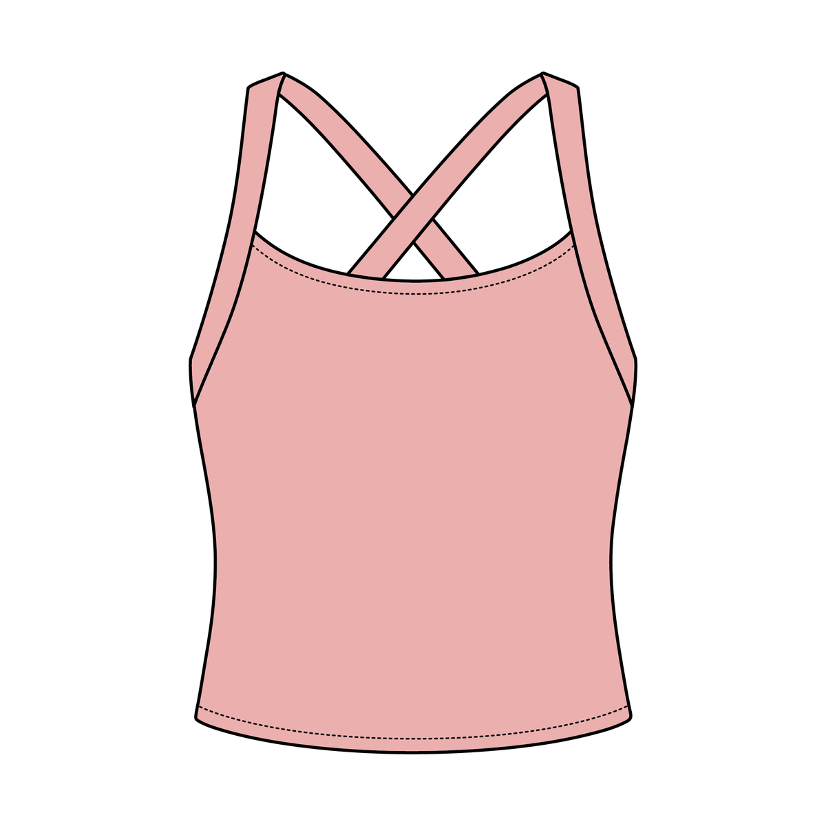 Women's Cross Back Contrast Active Tank 220GSM
