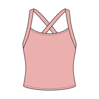 Women's Cross Back Contrast Active Tank 220GSM