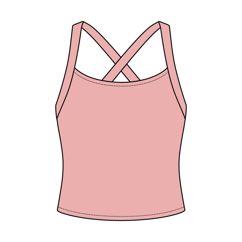 Women's Cross Back Contrast Active Tank 220GSM
