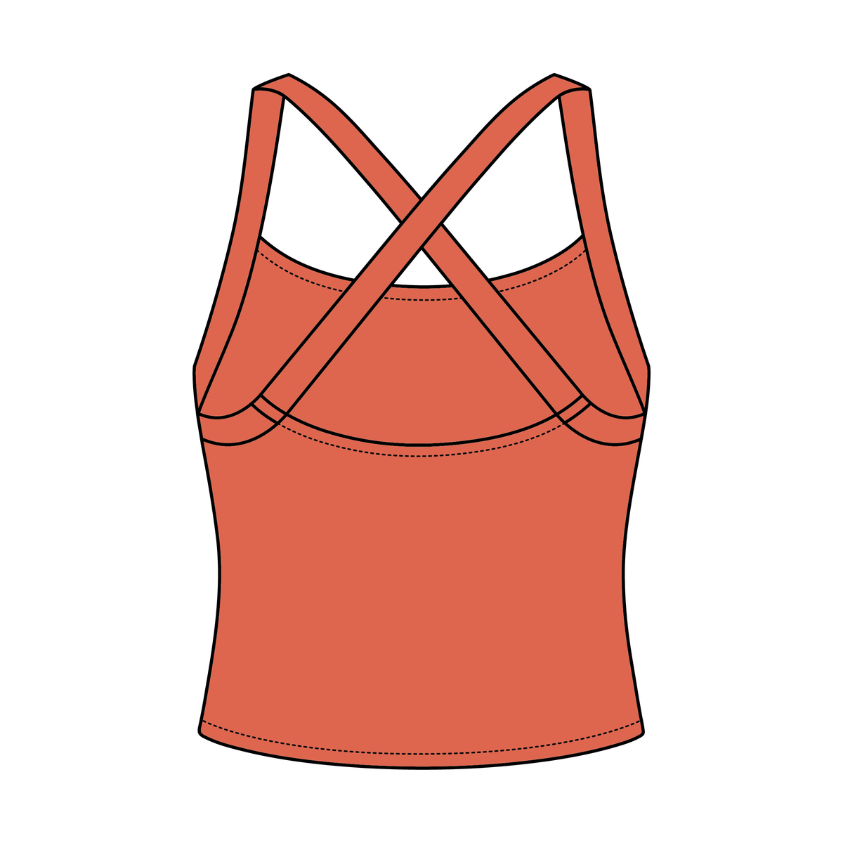 Women's Cross Back Contrast Active Tank 220GSM