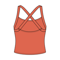 Women's Cross Back Contrast Active Tank 220GSM