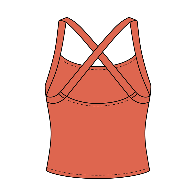 Women's Cross Back Contrast Active Tank 220GSM