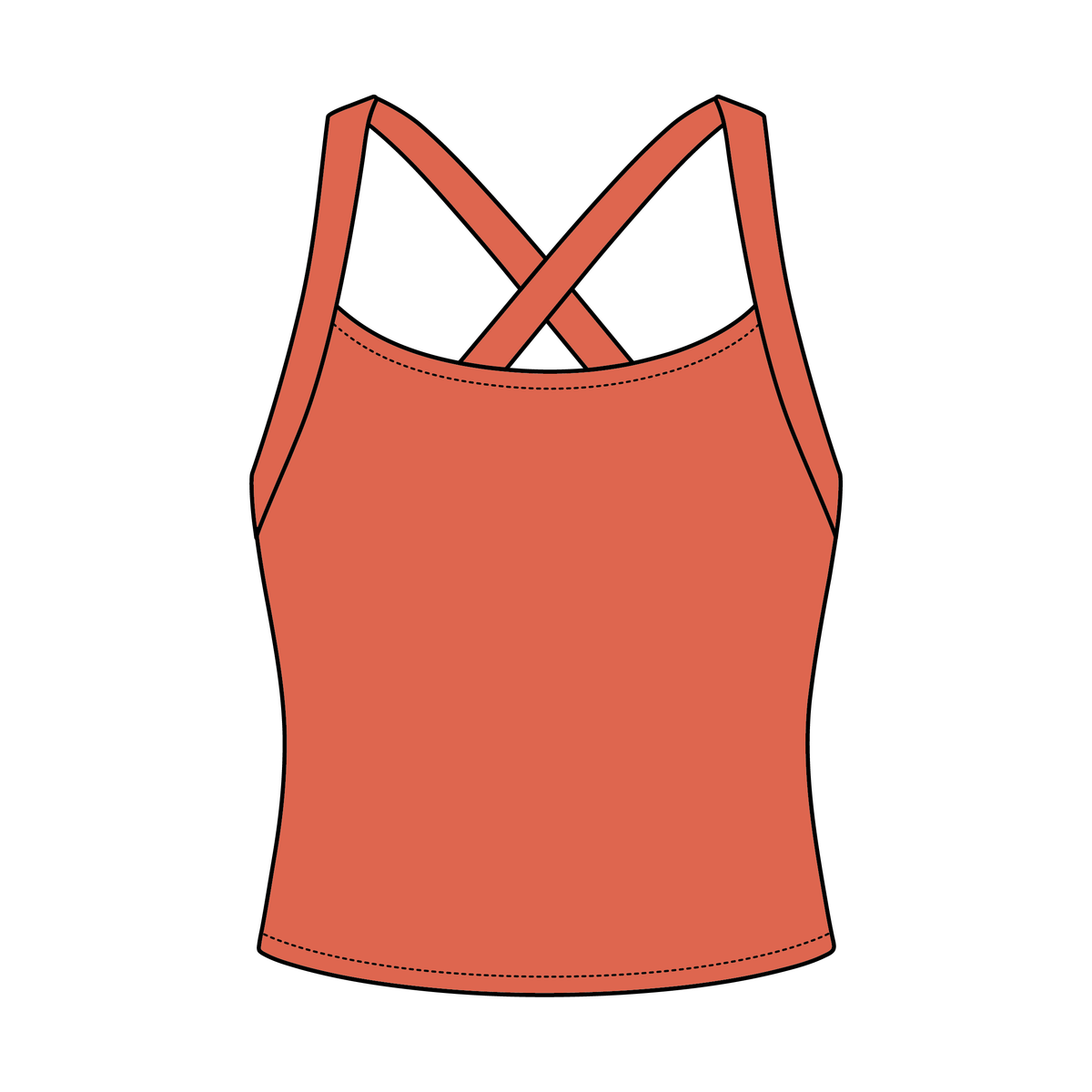Women's Cross Back Contrast Active Tank 220GSM