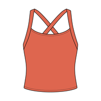 Women's Cross Back Contrast Active Tank 220GSM