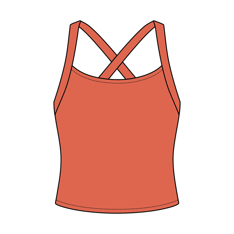 Women's Cross Back Contrast Active Tank 220GSM