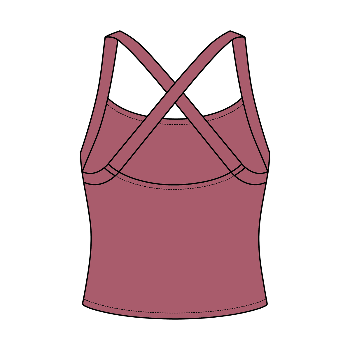 Women's Cross Back Contrast Active Tank 220GSM