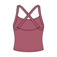 Women's Cross Back Contrast Active Tank 220GSM