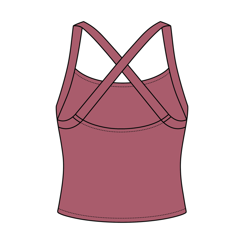 Women's Cross Back Contrast Active Tank 220GSM