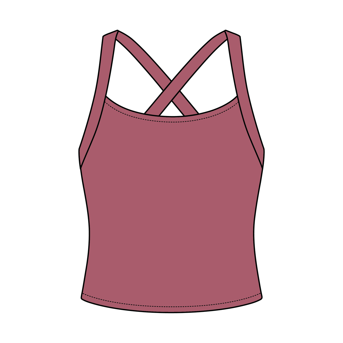 Women's Cross Back Contrast Active Tank 220GSM