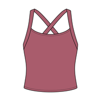 Women's Cross Back Contrast Active Tank 220GSM