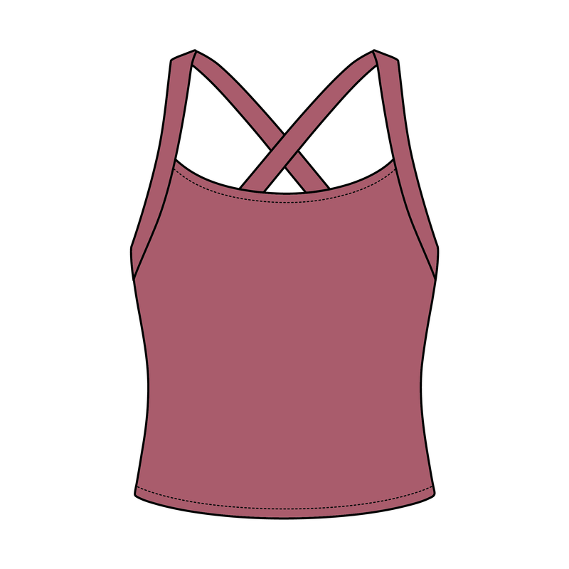 Women's Cross Back Contrast Active Tank 220GSM