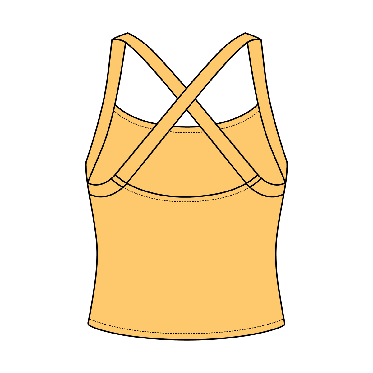 Women's Cross Back Contrast Active Tank 220GSM
