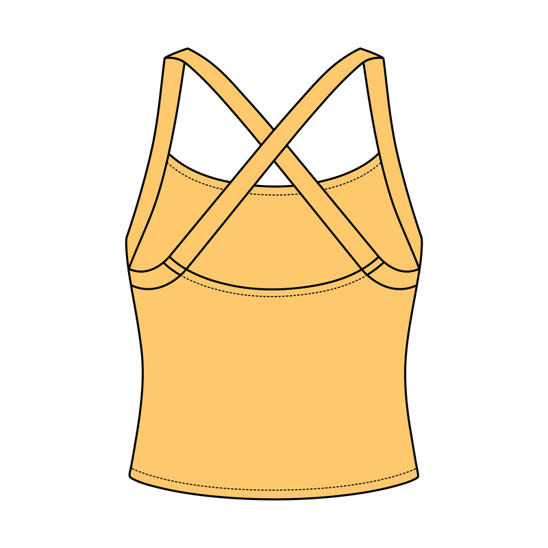 Women's Cross Back Contrast Active Tank 220GSM