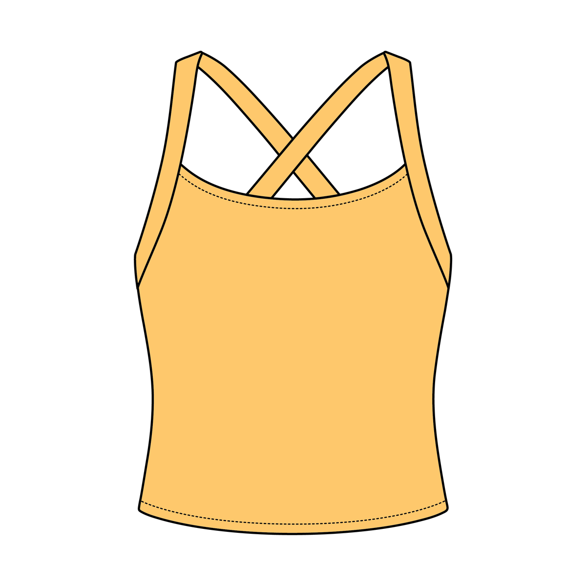Women's Cross Back Contrast Active Tank 220GSM