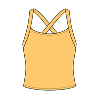 Women's Cross Back Contrast Active Tank 220GSM