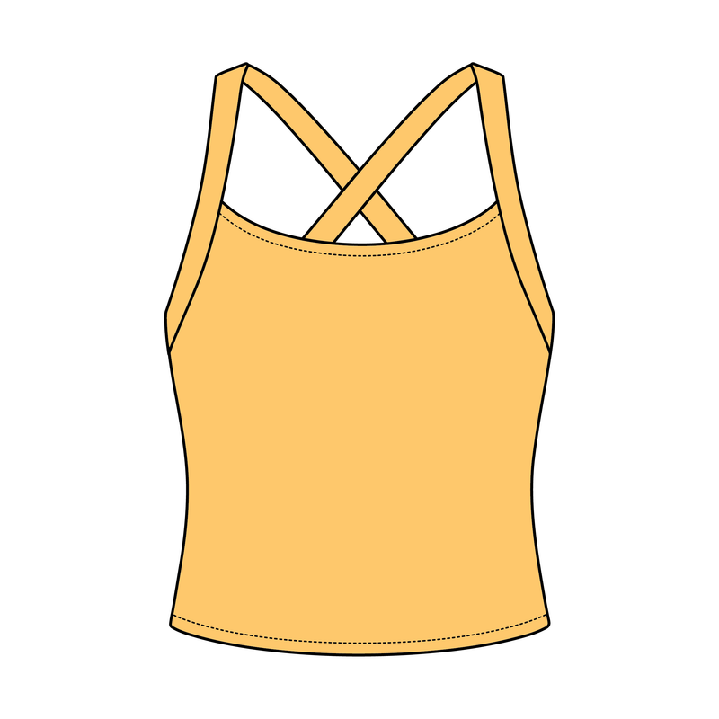Women's Cross Back Contrast Active Tank 220GSM