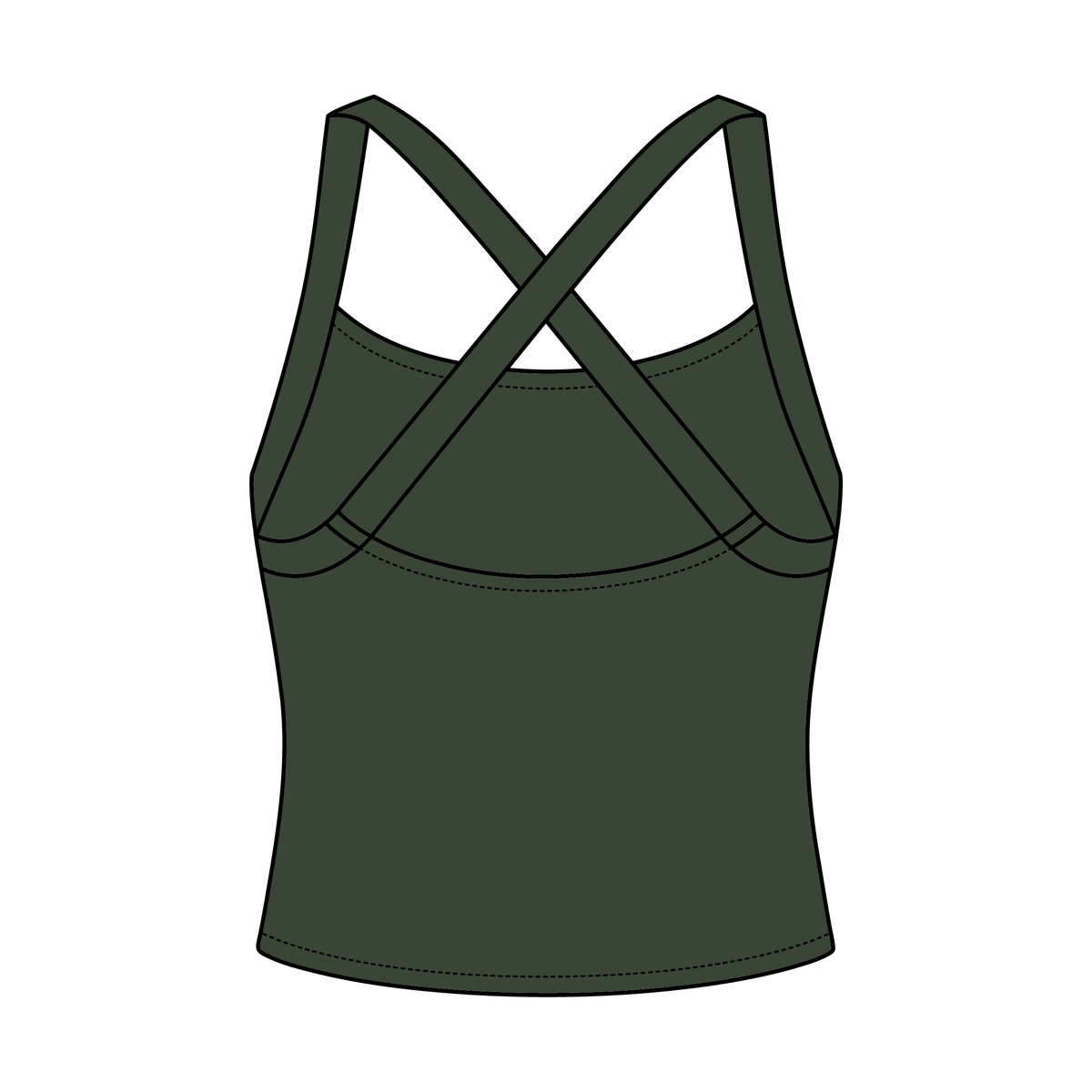 Women's Cross Back Contrast Active Tank 220GSM