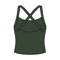 Women's Cross Back Contrast Active Tank 220GSM