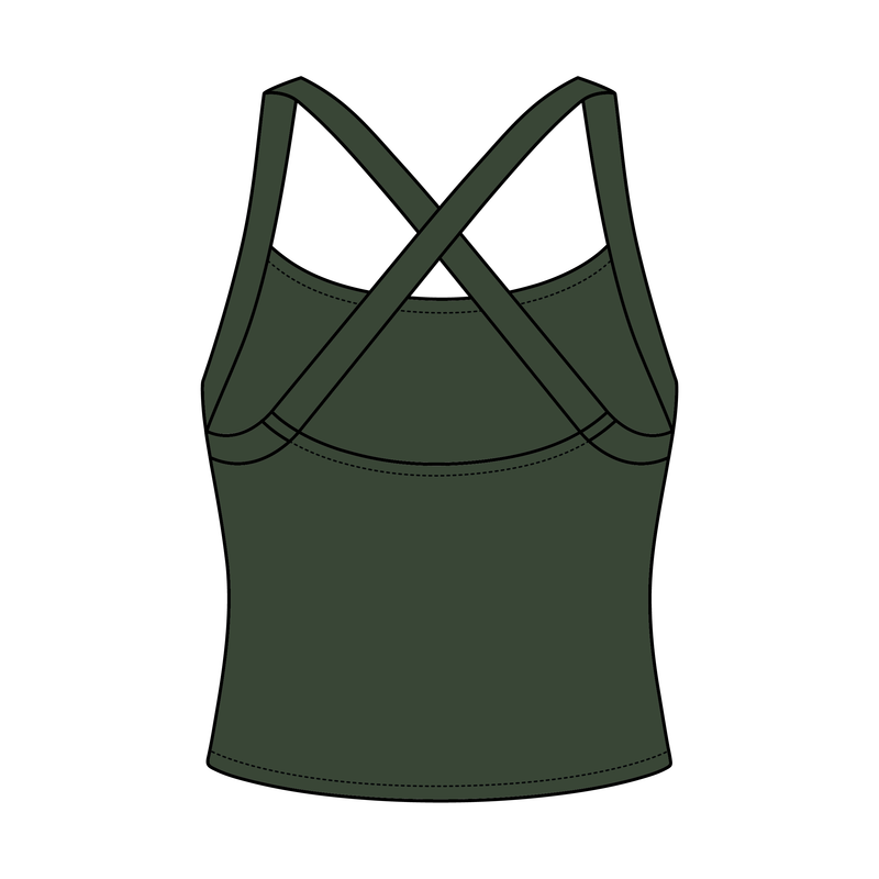 Women's Cross Back Contrast Active Tank 220GSM