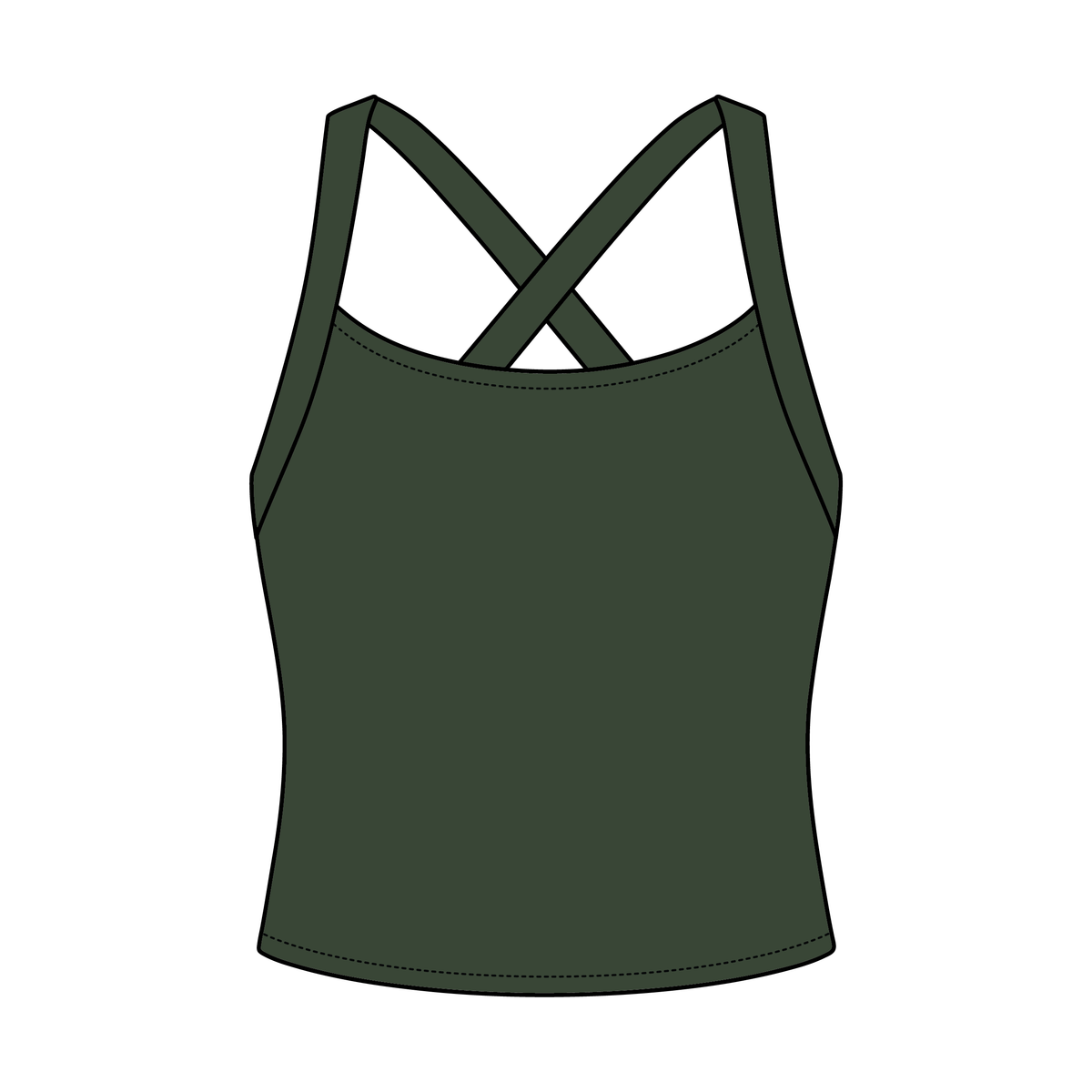 Women's Cross Back Contrast Active Tank 220GSM