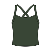 Women's Cross Back Contrast Active Tank 220GSM