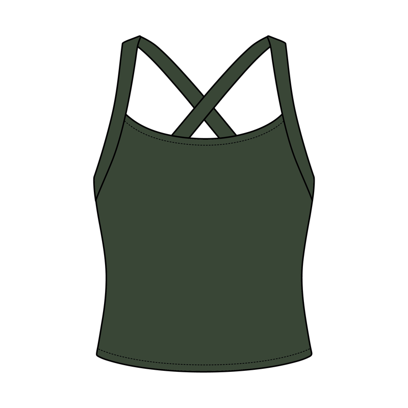 Women's Cross Back Contrast Active Tank 220GSM