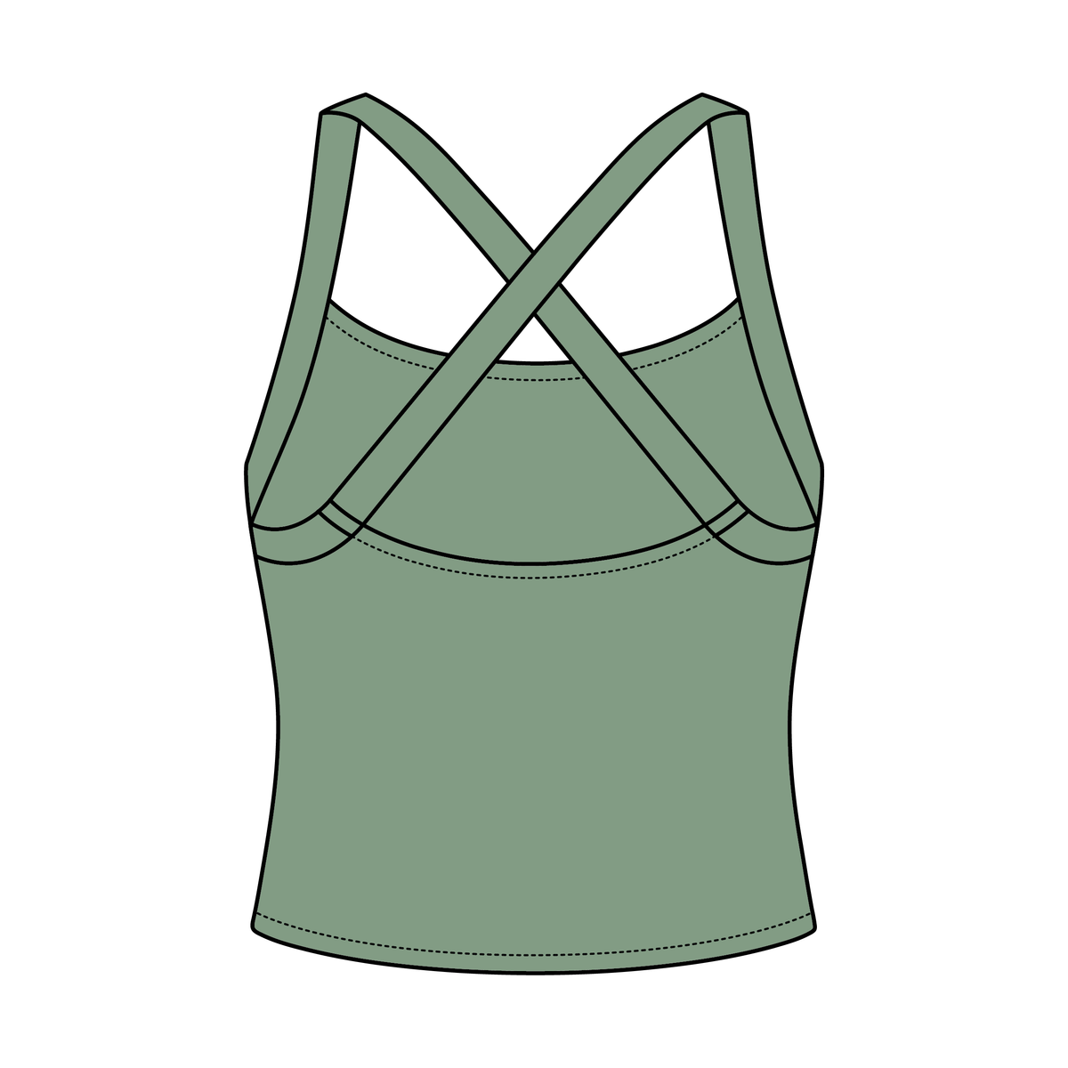 Women's Cross Back Contrast Active Tank 220GSM