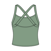 Women's Cross Back Contrast Active Tank 220GSM