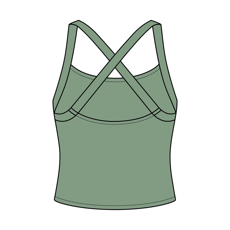 Women's Cross Back Contrast Active Tank 220GSM