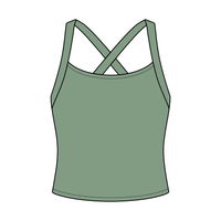 Women's Cross Back Contrast Active Tank 220GSM