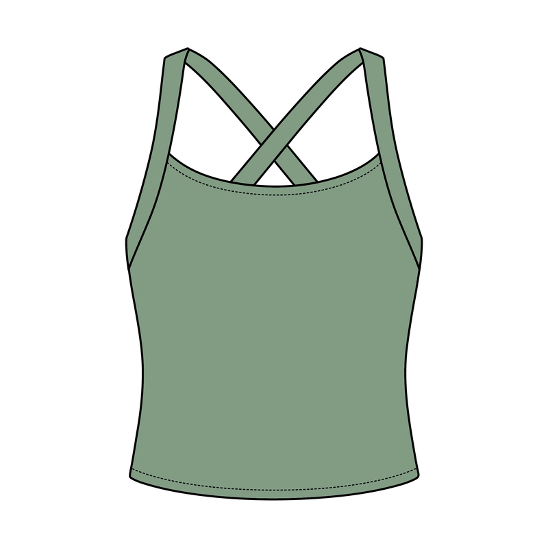 Women's Cross Back Contrast Active Tank 220GSM