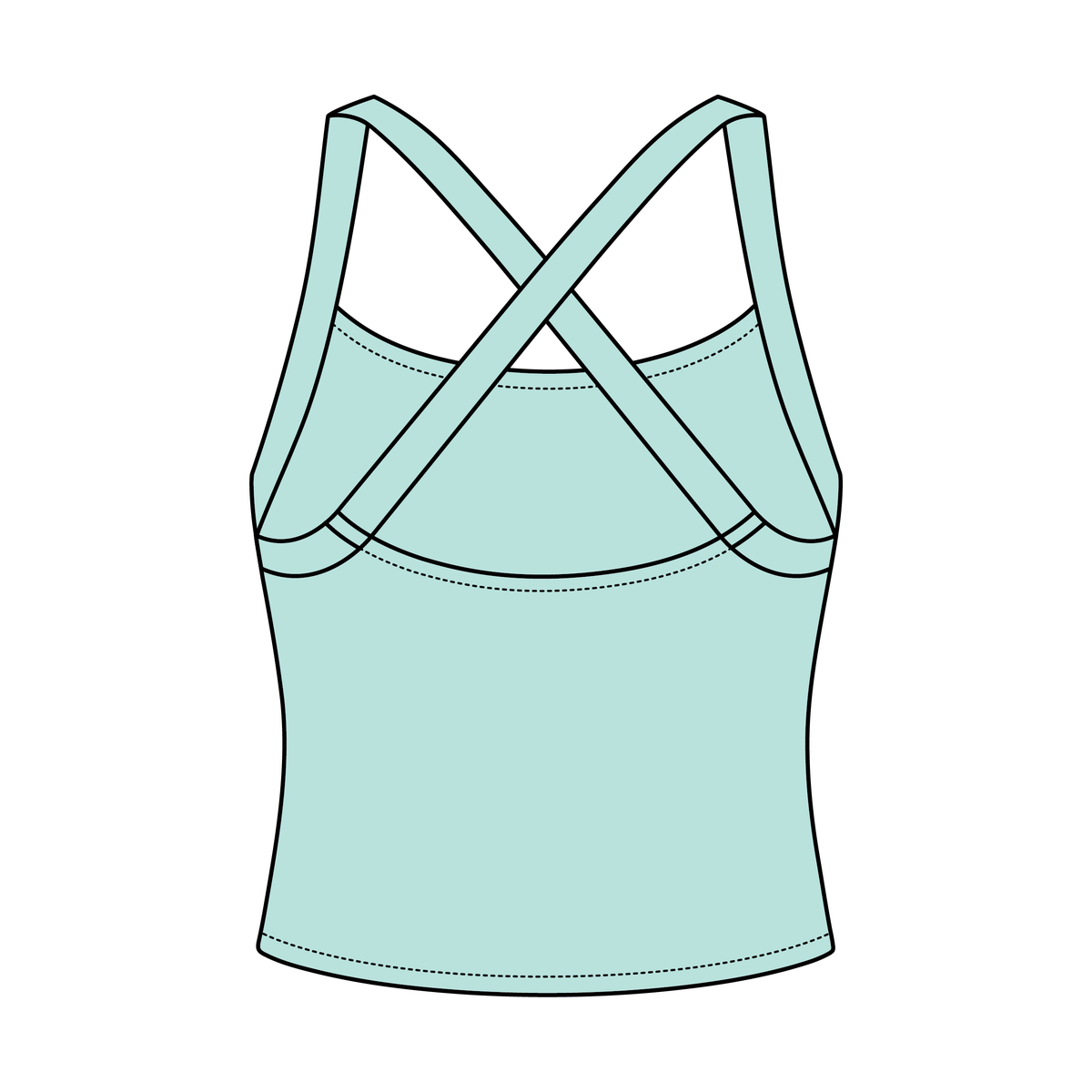 Women's Cross Back Contrast Active Tank 220GSM