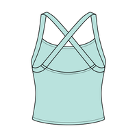 Women's Cross Back Contrast Active Tank 220GSM
