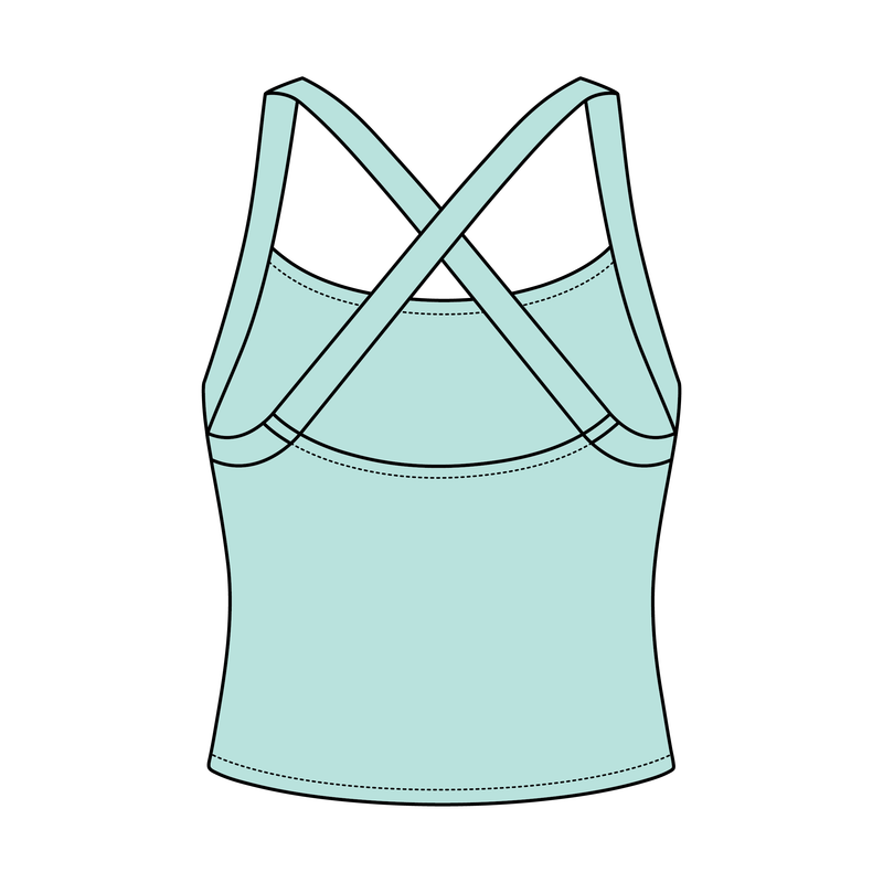 Women's Cross Back Contrast Active Tank 220GSM