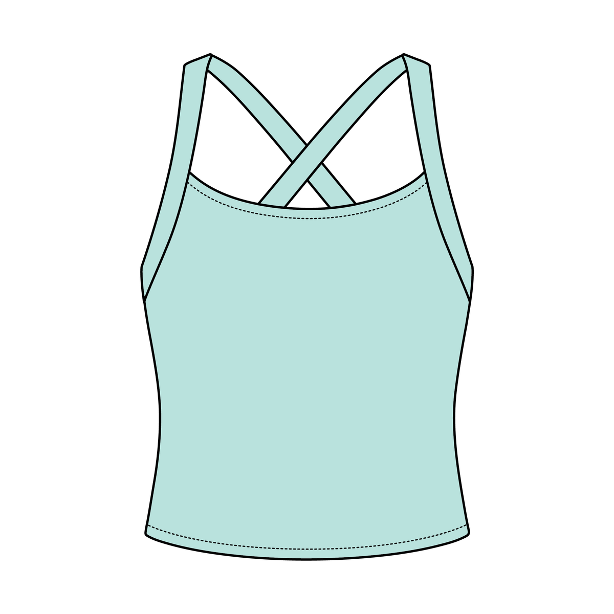 Women's Cross Back Contrast Active Tank 220GSM
