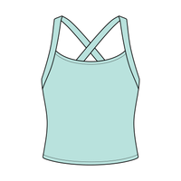 Women's Cross Back Contrast Active Tank 220GSM